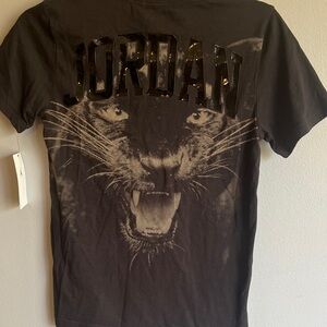 Jordan Kids Black Graphic Tee with Panther Design
